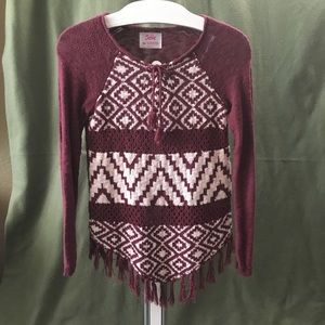Maroon Justice Sweater. Size 16.